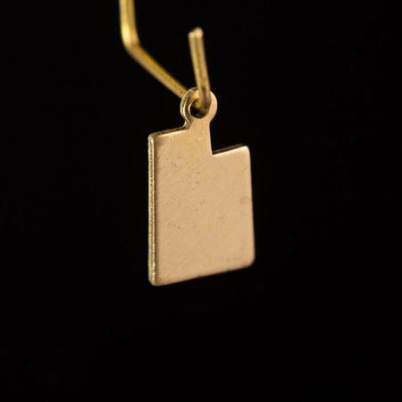 Raw Brass Utah Blank State Charm Drops (6) chr228P