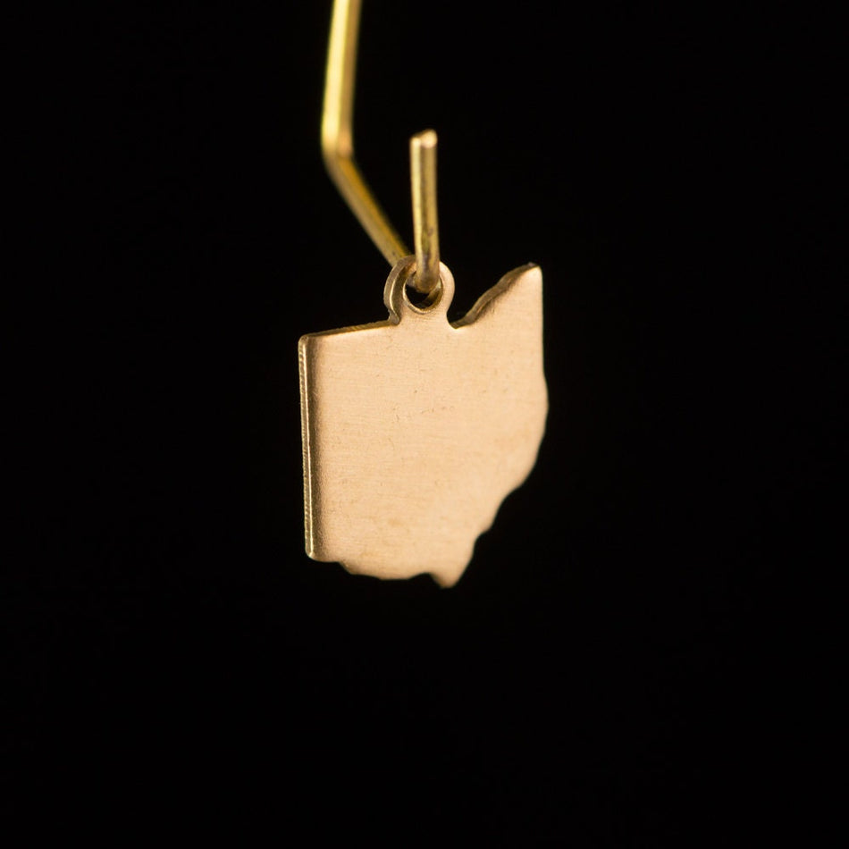 Raw Brass Ohio Blank State Charm Drops (6) chr228AA