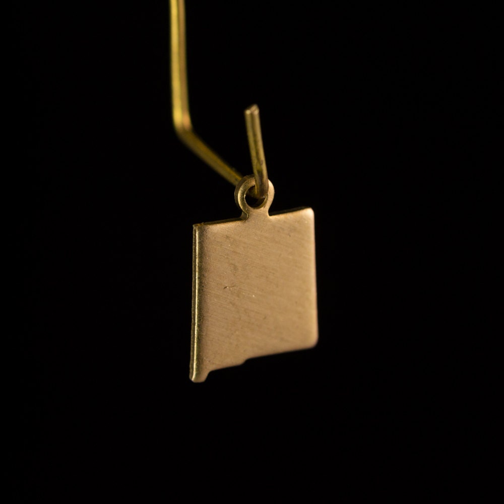 Raw Brass New Mexico Blank State Charm Drops (6) chr228Y