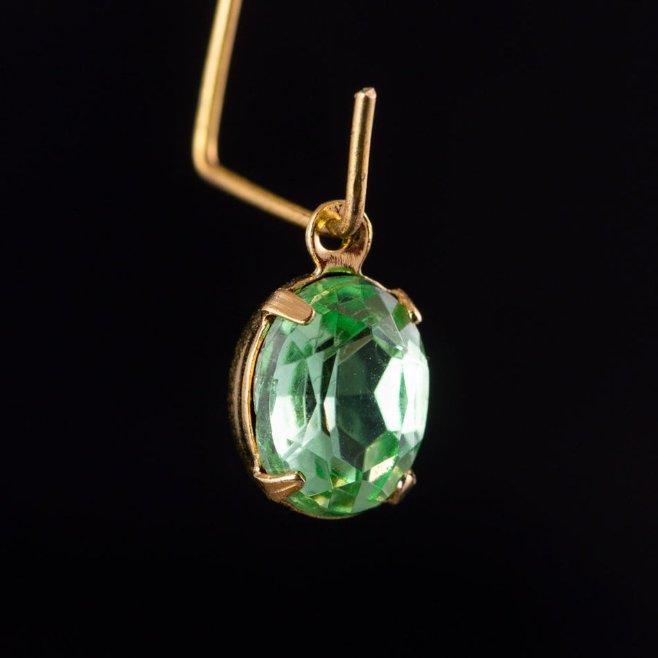 Peridot Oval Stones in 1 Loop Gold Plated Setting 10x8mm (4) ovl018X