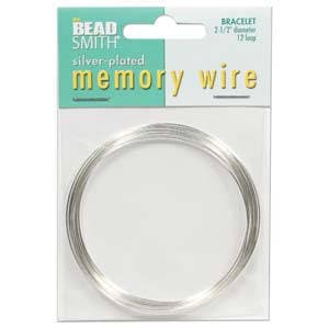 2 1/2-Inch Diameter Silver Plated Beadsmith Memory Wire 12 Loop