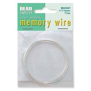 2 1/4-Inch Diameter Silver Plated Beadsmith Memory Wire 12 Loop