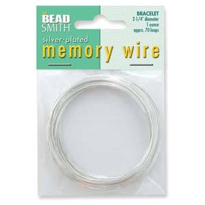 2 1/4-Inch Diameter Silver Plated Beadsmith Memory Wire 1 Ounce