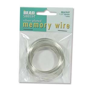 1 3/4-Inch Diameter Silver Plated Beadsmith Memory Wire 1 Ounce