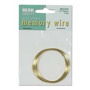 1 3/4-Inch Diameter Gold Plated Beadsmith Memory Wire 12 Loop