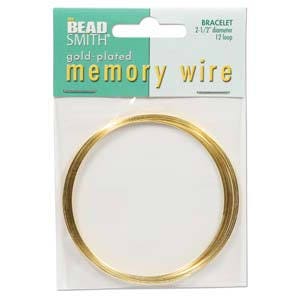 2 1/2-Inch Diameter Gold Plated Beadsmith Memory Wire 12 Loop