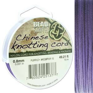 Purple Chinese Knotting Cord (.8mm/.031in) 15m/16.4yds