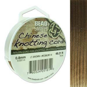 Light Brown Chinese Knotting Cord (.8mm/.031in) 15m/16.4yds