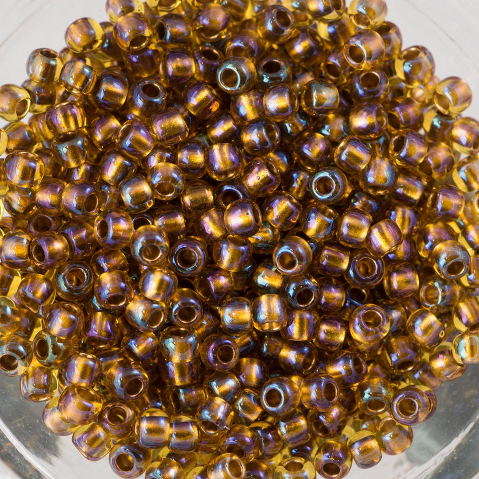 11/0 TOHO ROUND Transparent Rainbow Honey Comb Seed Bead (8g)