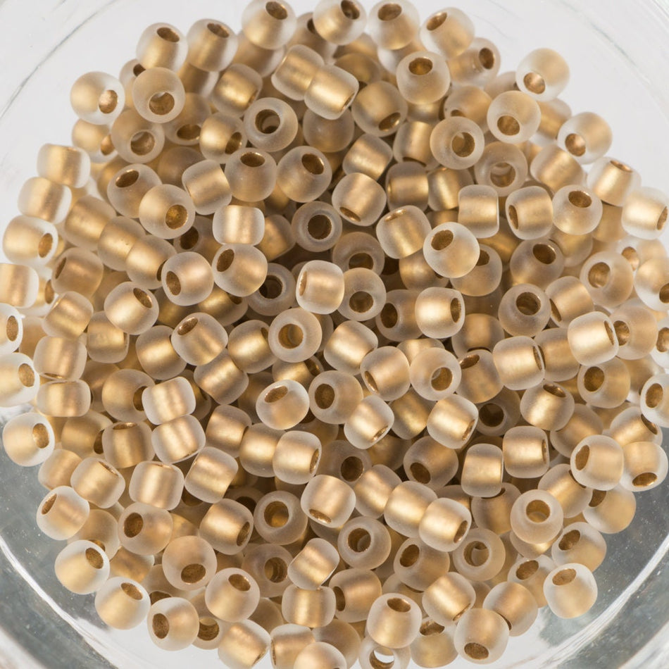 11/0 TOHO ROUND Gold Lined Frosted Crystal Seed Bead (8g)