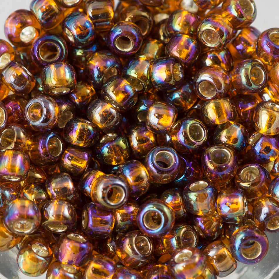 8/0 TOHO ROUND Silver Lined Rainbow Topaz Seed Bead (8g)