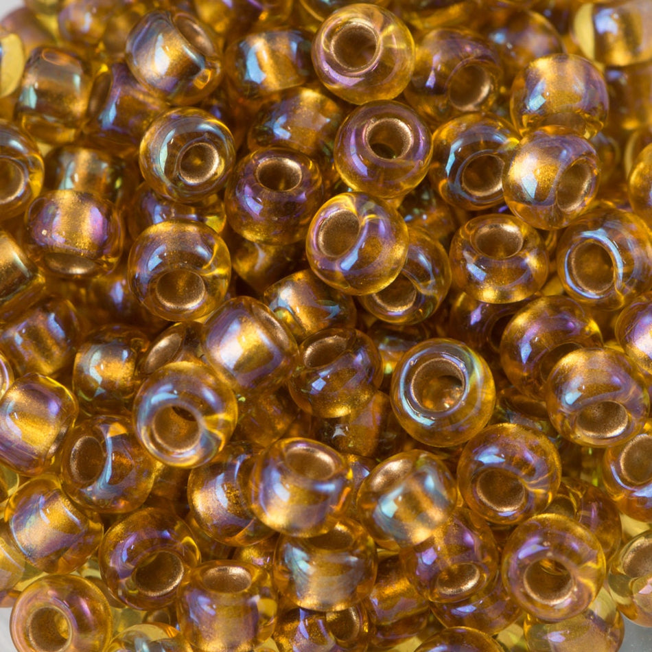 8/0 TOHO ROUND Transparent Rainbow Honey Comb Seed Bead (8g)