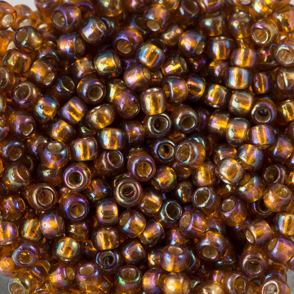 11/0 TOHO ROUND Silver Lined Rainbow Topaz Seed Bead (8g)
