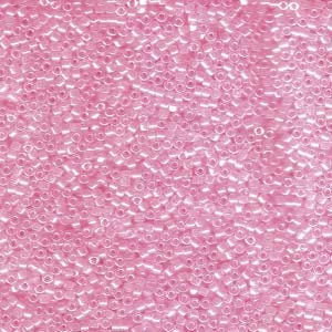 11/0 MIYUKI DELICA Lined Crystal / Medium Pink Seed Bead (8g)