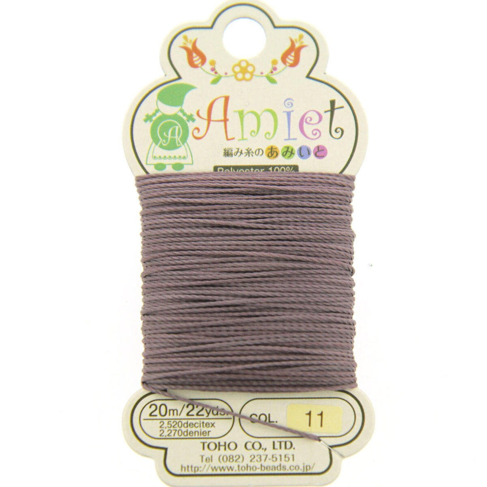 Mauve Toho Amiet Polyester Thread 22yrds/20m