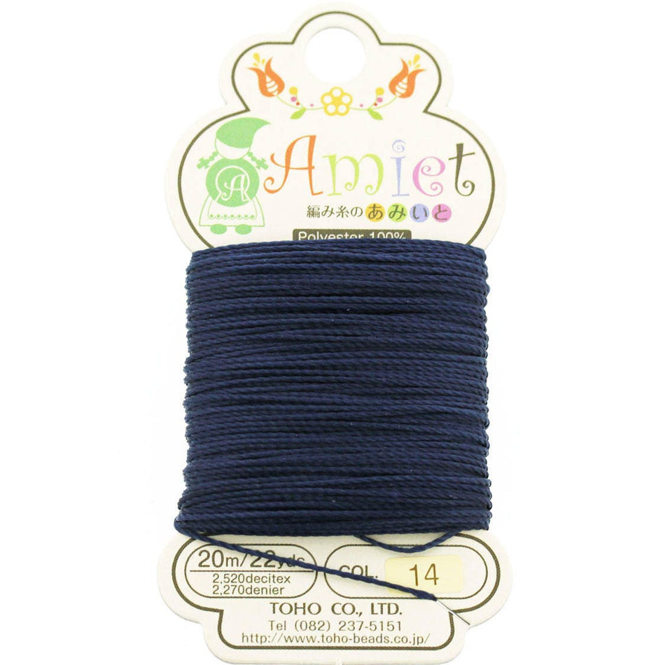 Navy Blue Toho Amiet Polyester Thread 22yrds/20m