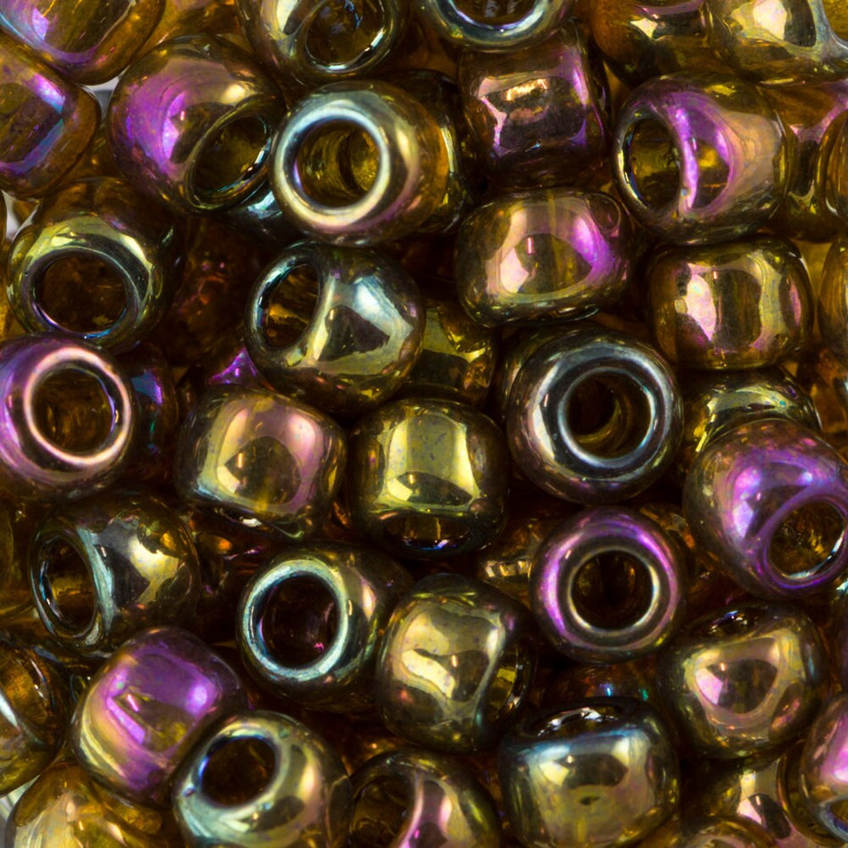 6/0 TOHO ROUND Gold Lustered Dark Topaz Seed Bead (8g)