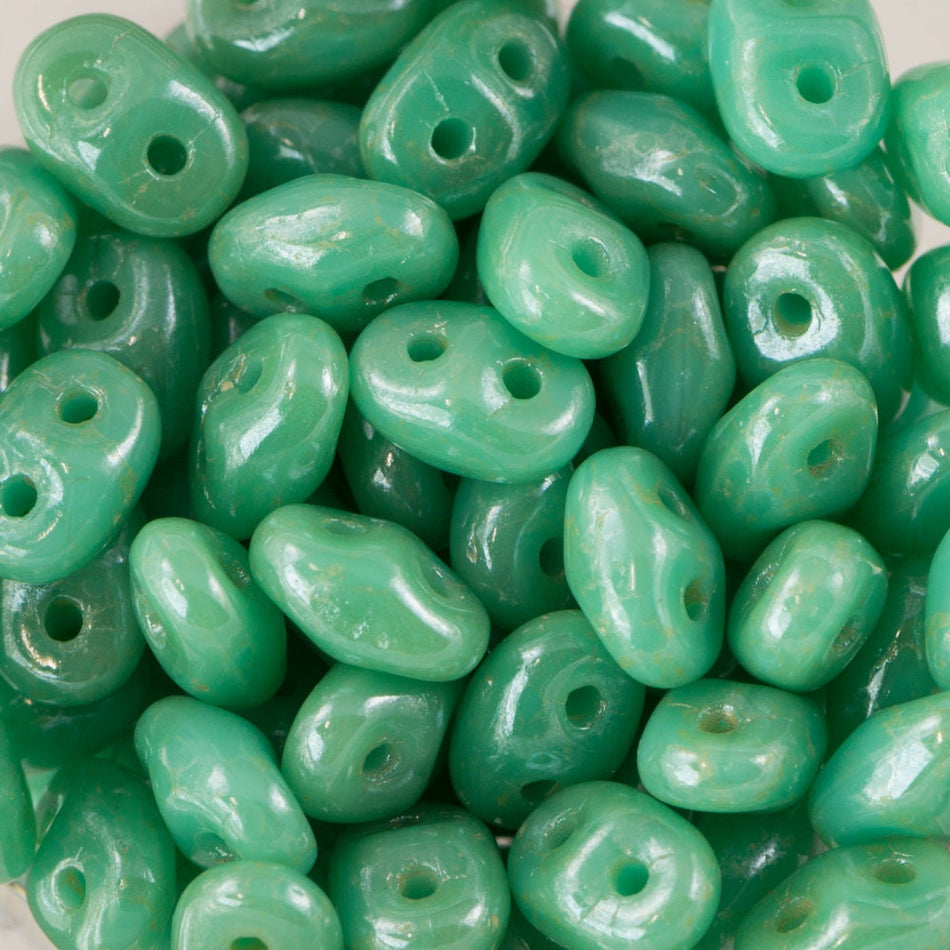 2/5MM MATUBO SUPERDUO Star Dust Turquoise Beads