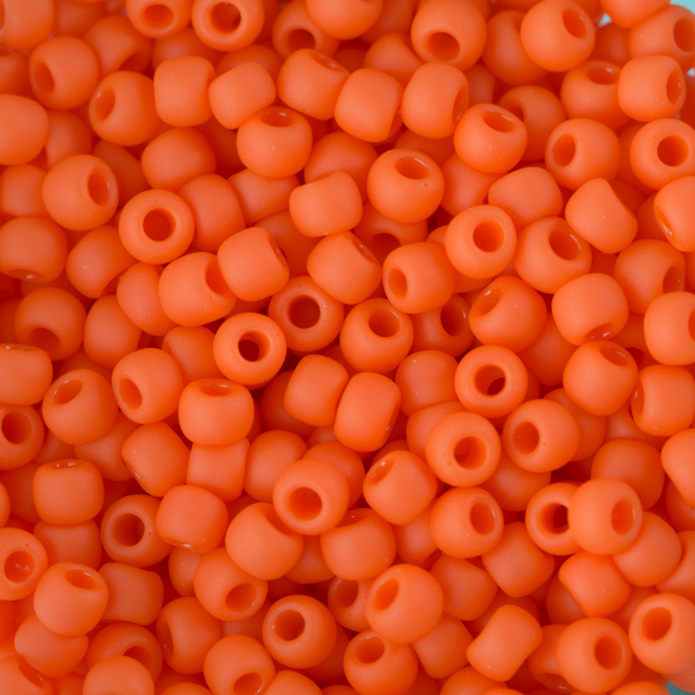 11/0 TOHO ROUND Opaque Frosted Sunset Orange Seed Bead (8g)
