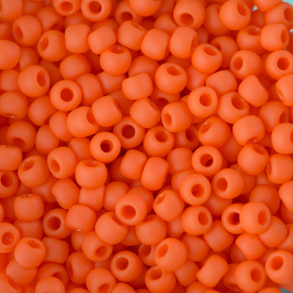 11/0 TOHO ROUND Opaque Frosted Sunset Orange Seed Bead (8g)
