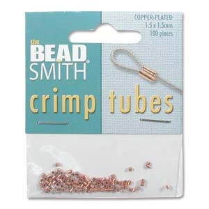 1.50x1.50mm Copper Plated Beadsmith Crimp Tubes 100pcs