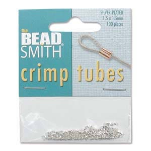 1.50x1.50mm Silver Plated Beadsmith Crimp Tubes 100pcs