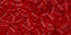 Transparent Siam Ruby Toho Bugle Beads Size #1 (3mm) 2.5" Tube TB-01-5B/c