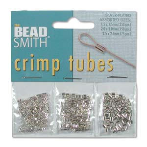 Assorted Sizes Silver Plated Beadsmith Crimp Tubes