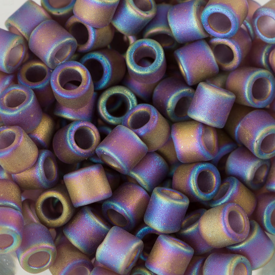 8/0 MIYUKI DELICA Matte Transparent Mauve AB Seed Bead (8g)