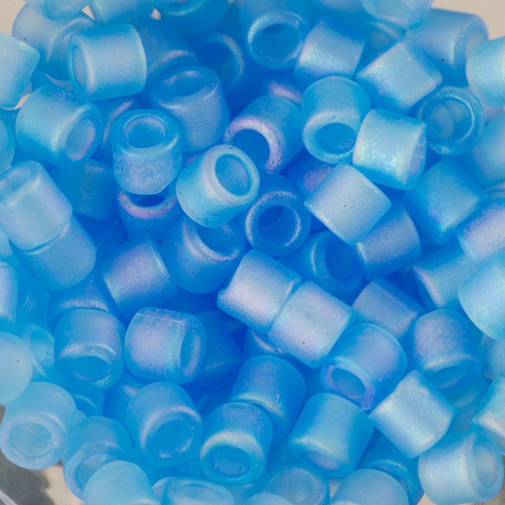 8/0 MIYUKI DELICA Matte Transparent Aqua AB Seed Bead (8g)