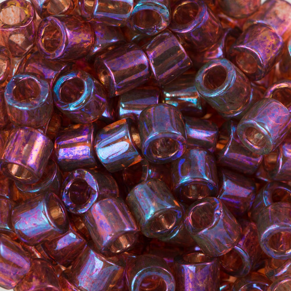 8/0 MIYUKI DELICA Transparent Raspberry AB Seed Bead (8g)