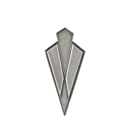 No Hole Sterling Silver Ox Large Layered Deco Pendant 51x24mm (4) mtl509C
