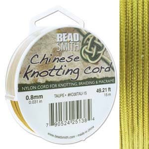 Taupe Chinese Knotting Cord (.8mm/.031in) 15m/16.4yds