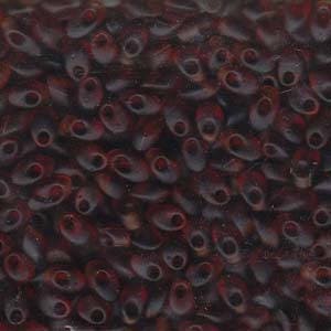 Matte Transparent Dark Topaz Miyuki Long Magatama Seed Beads 4x7mm 8.5G Tube LMA-134F-TB