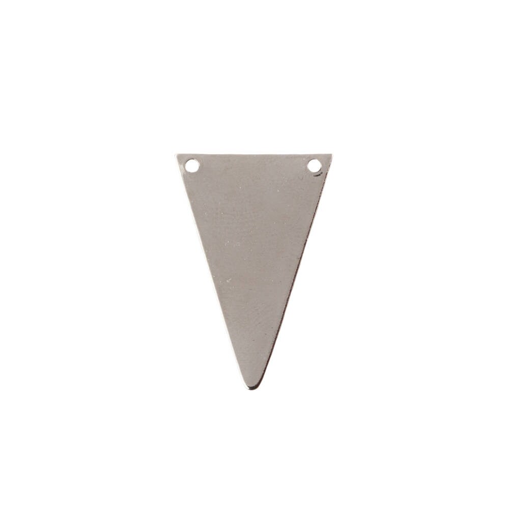 2 Hole Silver Plated Geometric Narrow Triangle Pendant Charm (6) mtl511E