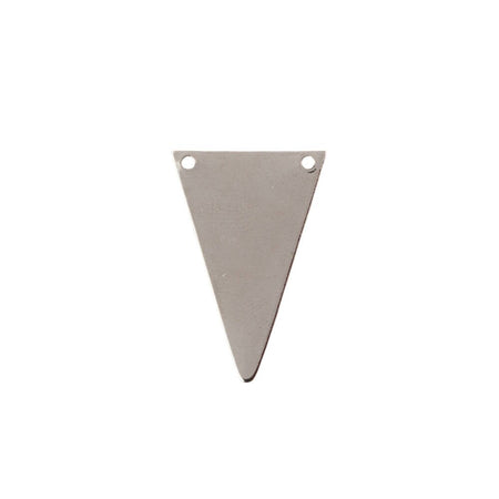 2 Hole Silver Plated Geometric Narrow Triangle Pendant Charm (6) mtl511E