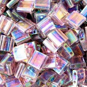 Transparent Smoky Amethyst AB Miyuki Tila Seed Bead 5.0mm 7.2gm Tube TL256-TB