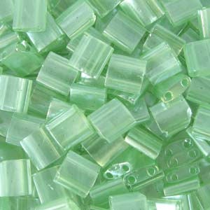 Sea Foam Green Luster Miyuki Tila Seed Bead 5.0mm 7.2gm Tube TL370-TB