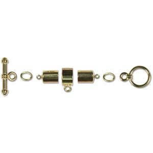 Kumihimo 6mm Barrel Toggle Finding Set Gold Plate