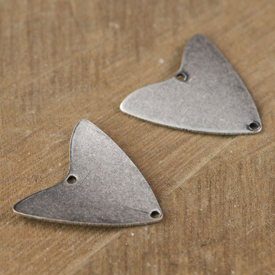 2 Hole Sterling Silver Ox V Arrow Connector Charms 21x20mm (8) mtl488D