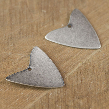 1 Hole Sterling Silver Ox V Arrow Pendants 21x20mm (8) mtl488E