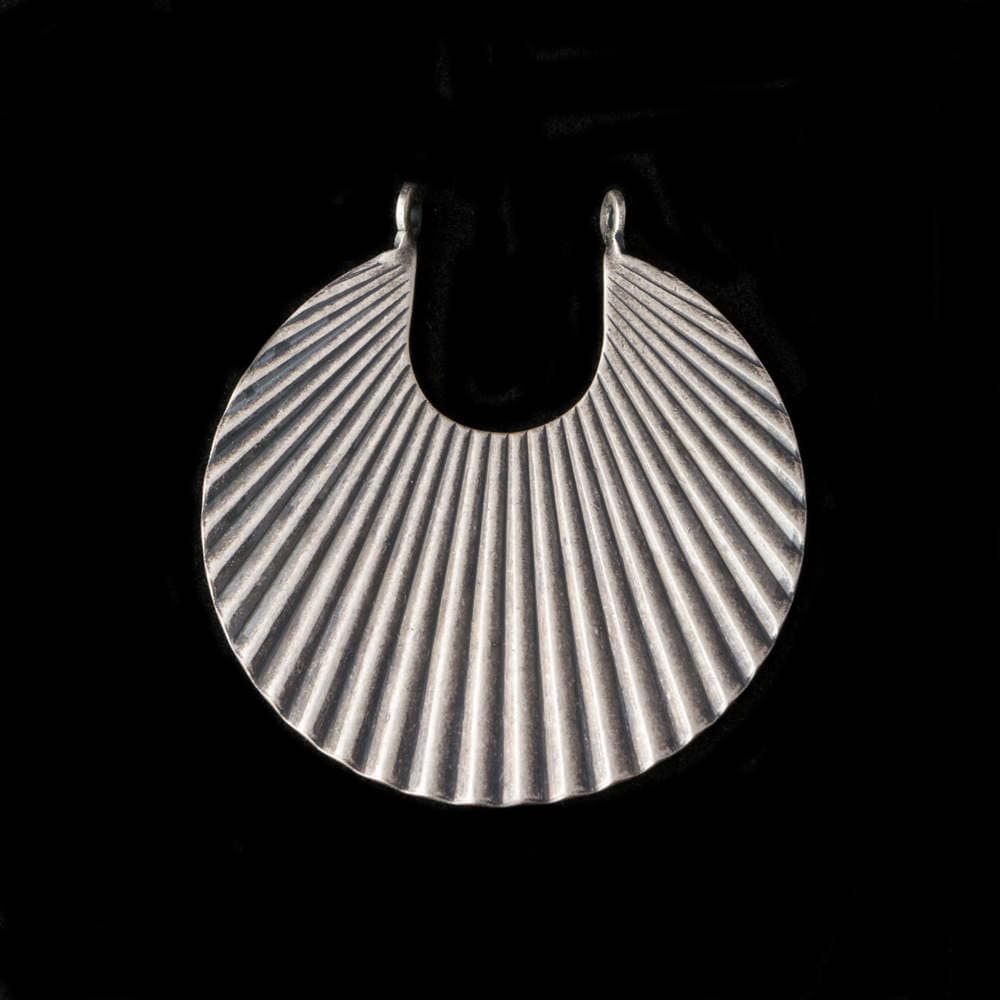2 Loop Sterling Silver Ox Ribbed Hoops Pendants (2) mtl182E