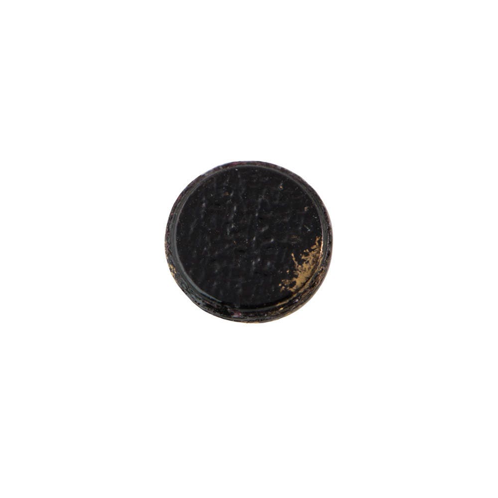 Vintage Black Mosaic Glass Cabochons with White Yellow Gold 8mm (4) cab878R