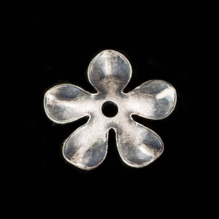Sterling Silver Ox Cupped Flower Bead Cap 12mm (8) mtl263J