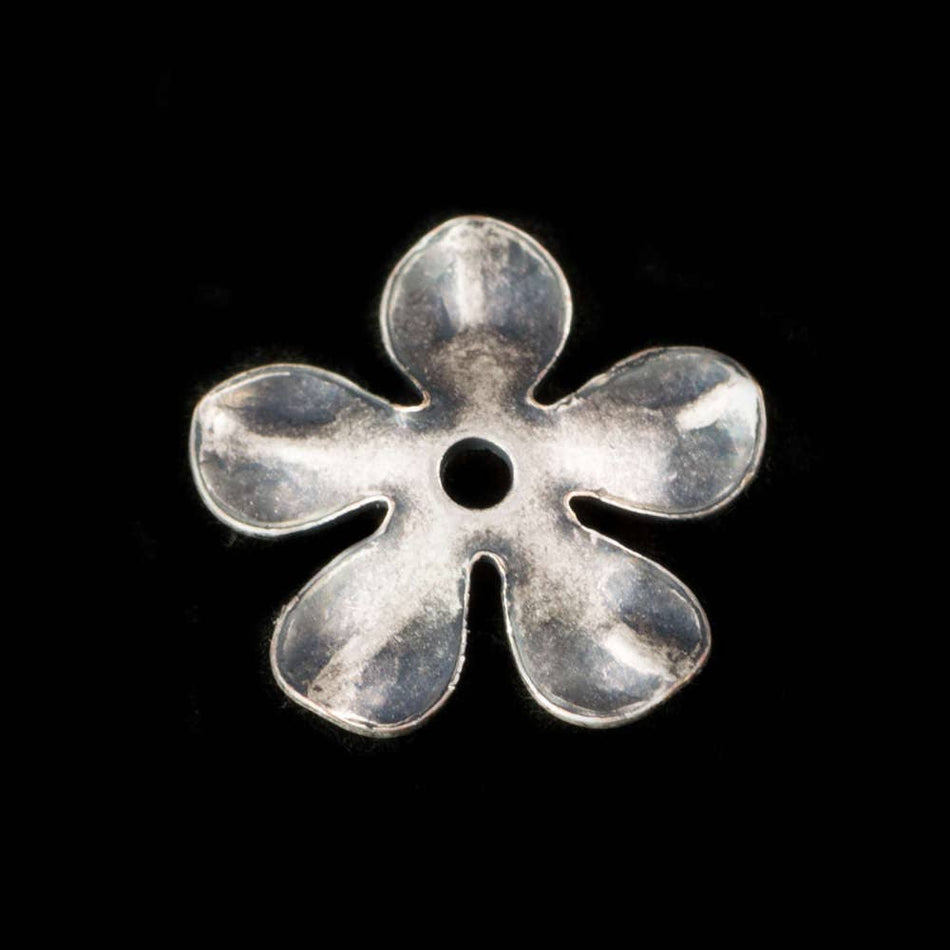 Sterling Silver Ox Cupped Flower Bead Cap 12mm (8) mtl263J