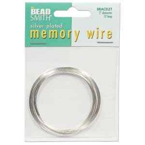 2-Inch Diameter Silver Plated Beadsmith Memory Wire 12 Loop