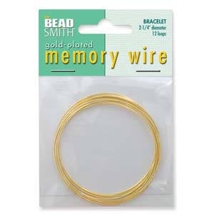 2 1/4-Inch Diameter Gold Plated Beadsmith Memory Wire 12 Loop