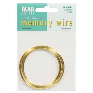 2-Inch Diameter Gold Plated Beadsmith Memory Wire 12 Loop
