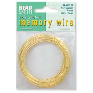 2 1/4-Inch Diameter Gold Plated Beadsmith Memory Wire 1 Ounce