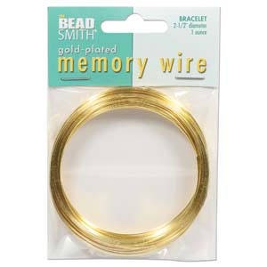 2 1/2-Inch Diameter Gold Plated Beadsmith Memory Wire 1 Ounce
